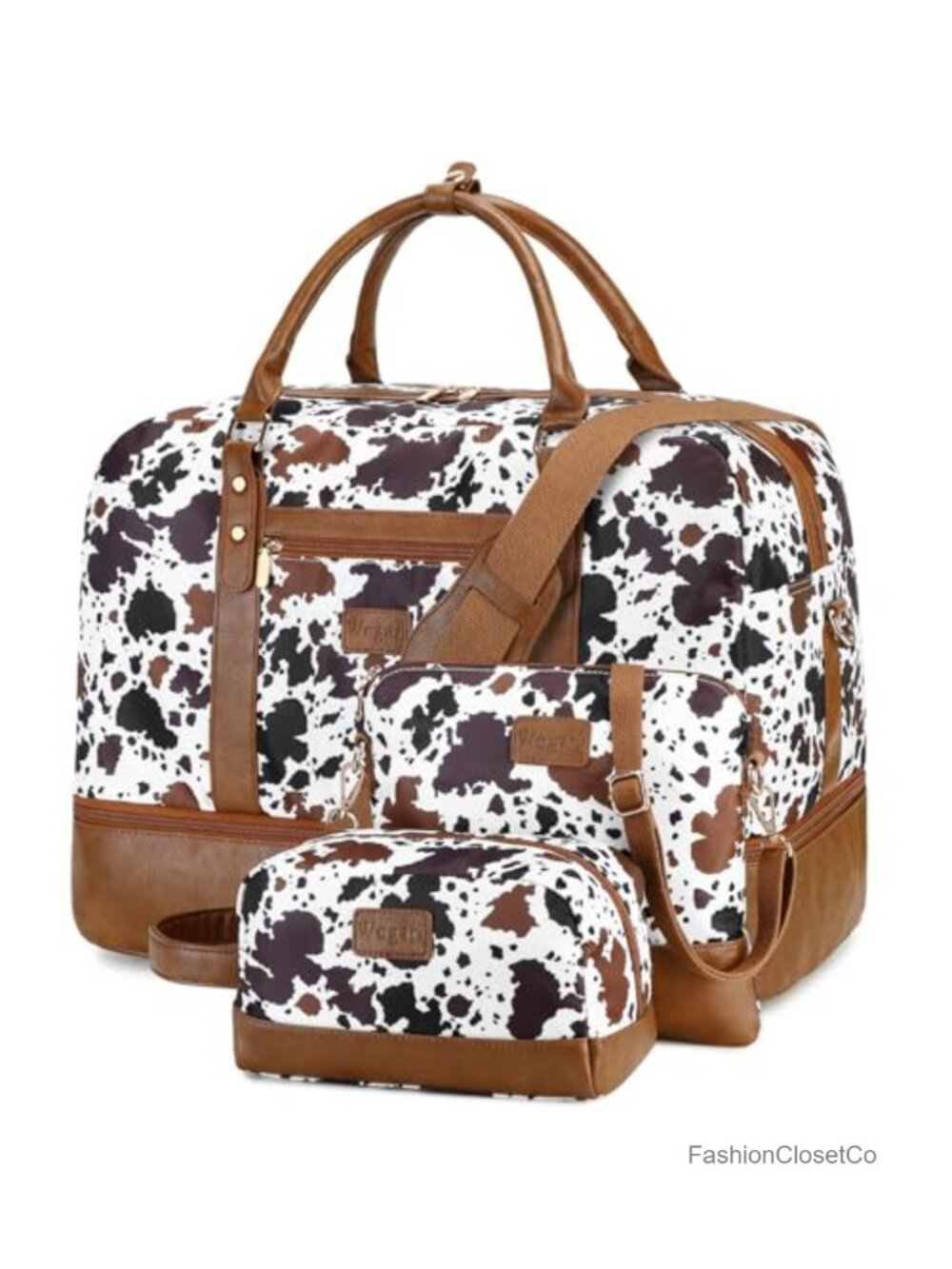 Large Weekender Travel Duffel Bag with Shoe Compartment, Toiletry Bag, Satchel,